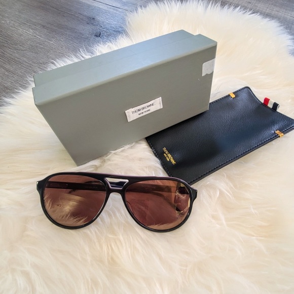 Thom Browne Mirror Aviator Sunglasses w Box Pouch